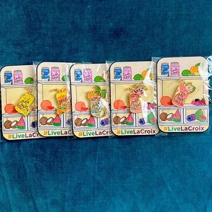 La Croix 5 pack pin set with denim hat